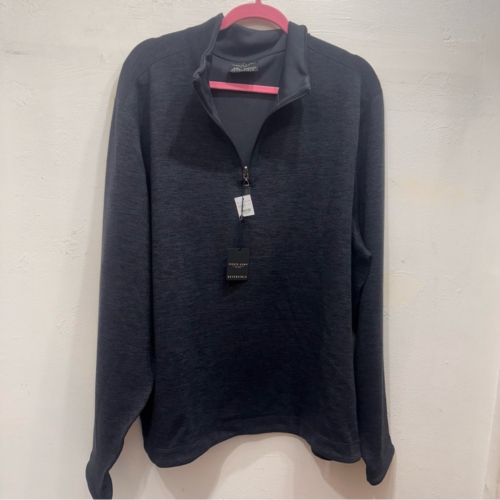 NWT men’s XXL Pronto Uomo 1/2 zip sweater dark gray